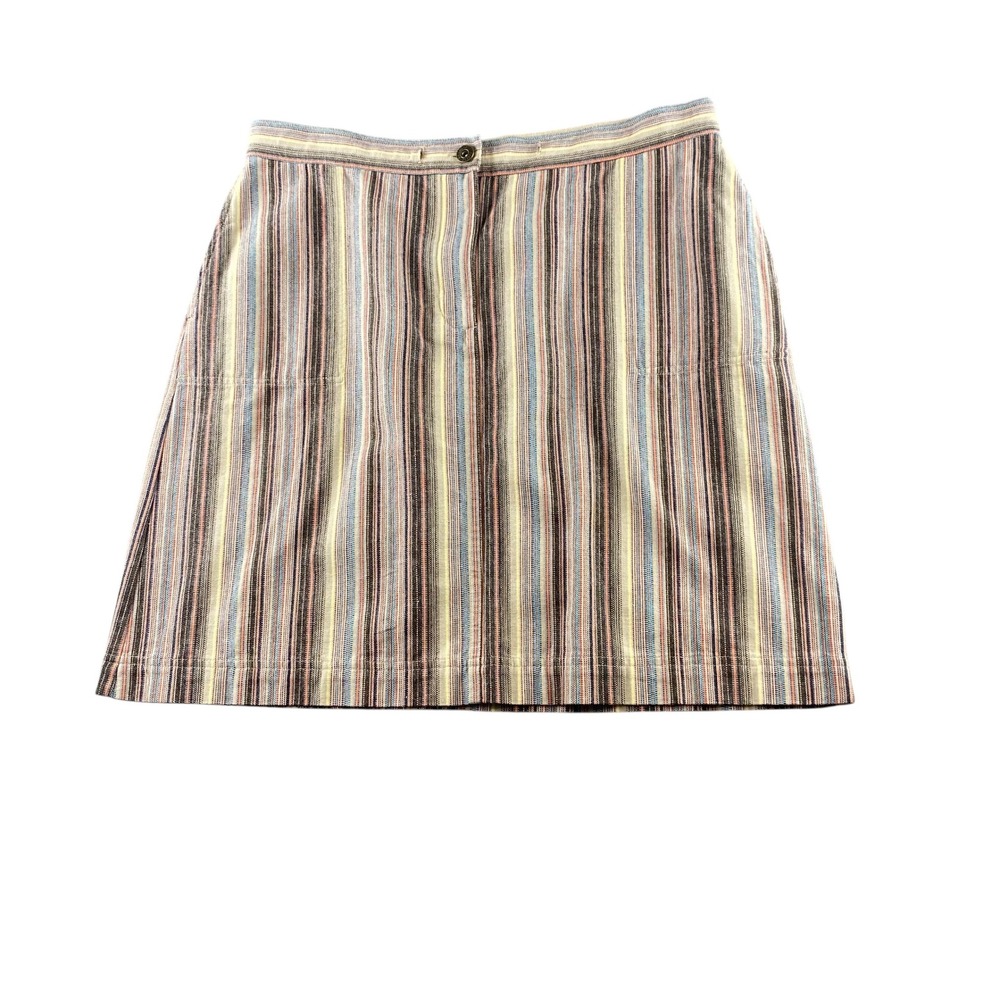Christopher & Banks Womens Size 10 Multi Color Vertical Stripe A-Line Mini Skirt